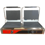 CS Euro Heavy Duty Twin XL Panini Contact grill Ribbed 4.4kW Dual Zone KEG-816A
