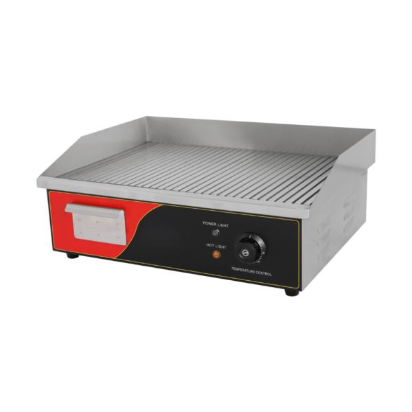 CS Euro Commercial Electric Ribbed Griddle 550mm 3kW Countertop KEG-821