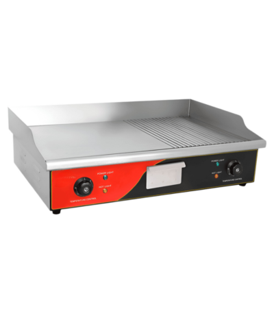CS Euro Electric Griddle 730mm Smooth Ribbed Plate 4.4kW KEG-822