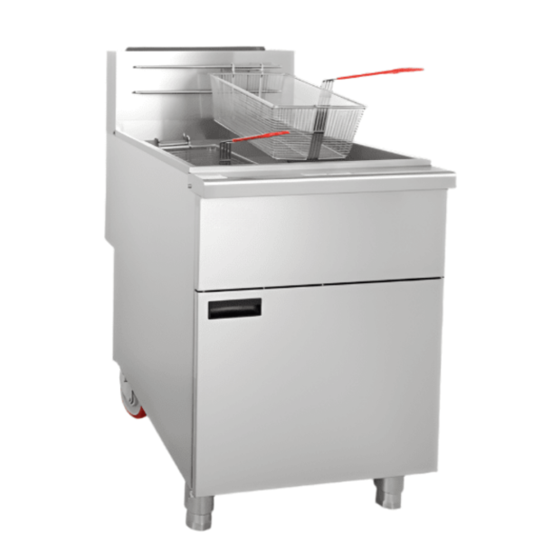 CS Euro Twin Basket Professional Free standing Deep Fat Fryer Gas Single tank 50 litres 45kW KGK5G