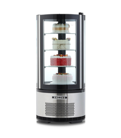 CS Euro Commercial Round Display Fridge 100L 4 Shelf Panoramic KR-100R-1