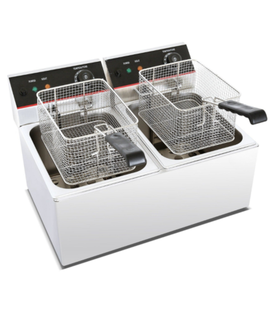 CS Euro Commercial Fryer Double Electric 2x 6 litre 6.5kW Countertop KR6L2