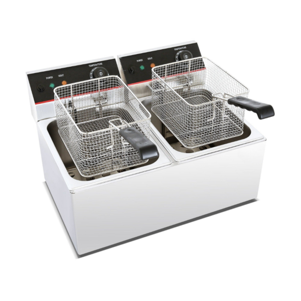 CS Euro Commercial Fryer Double Electric 2x 6 litre 6.5kW Countertop KR6L2