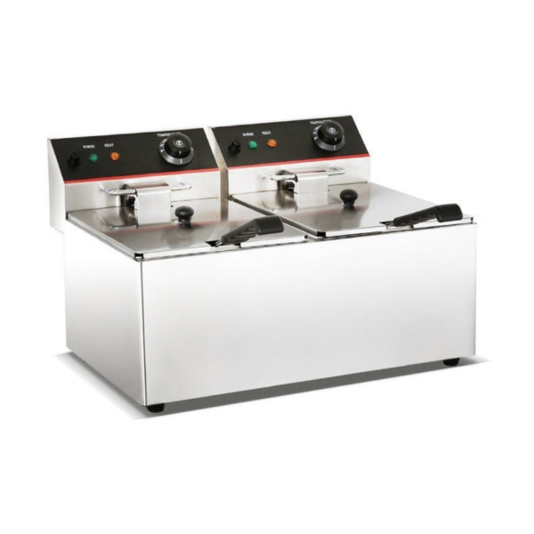 CS Euro Commercial Deep Fat Fryer Double 2 x 8L 5.6kW Countertop KR8L2