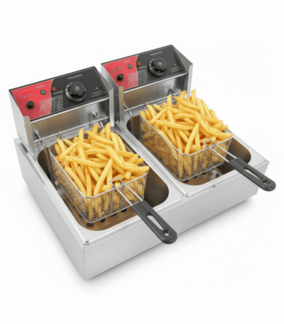 CS Euro Commercial Fryer Double Electric 2x6 litre 5kW Countertop