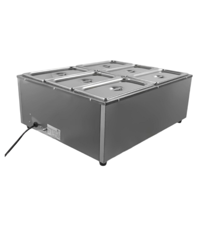 CS Euro Electric Bain Marie 6x GN 1/3 Pans and Lids Countertop KRB6V