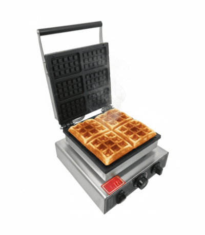 CS Euro Square Waffle Maker 6 Piece 1750W Belgian Countertop KRW-6B