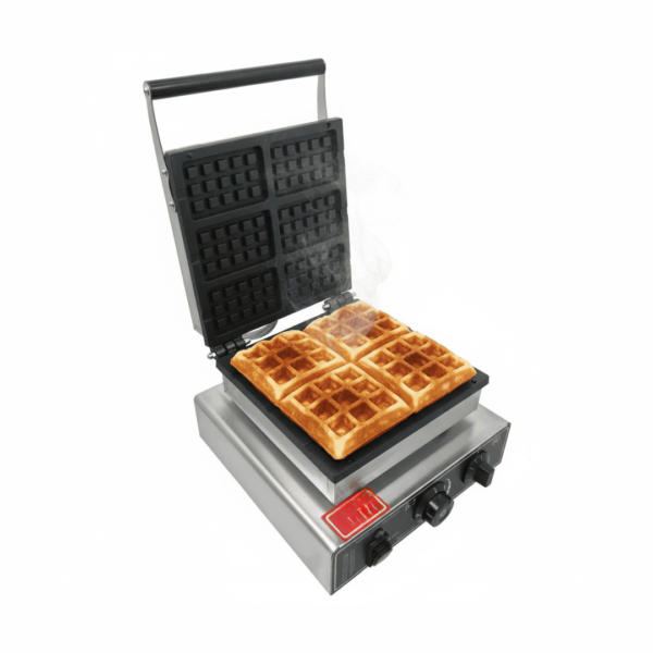 CS Euro Square Waffle Maker 6 Piece 1750W Belgian Countertop KRW-6B