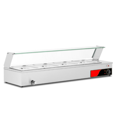 CS Euro Glass Display Bain Marie 1220mm 4 x GN1/2 Countertop M204