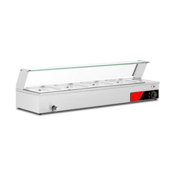 CS Euro Glass Display Bain Marie 1220mm 4 x GN1/2 Countertop M204