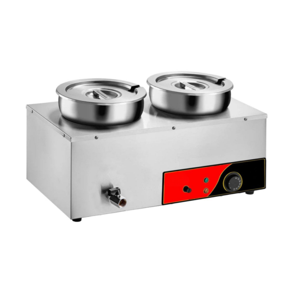 CS Euro Round Pot Bain Marie 2 x 7L Countertop with Drain Tap M827