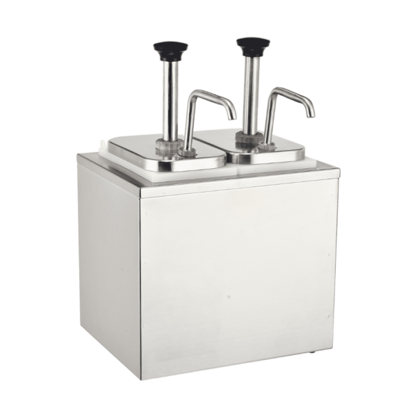 CS Euro Commercial Condiment Sauce Dispenser Stainless Steel 2x2 Litre