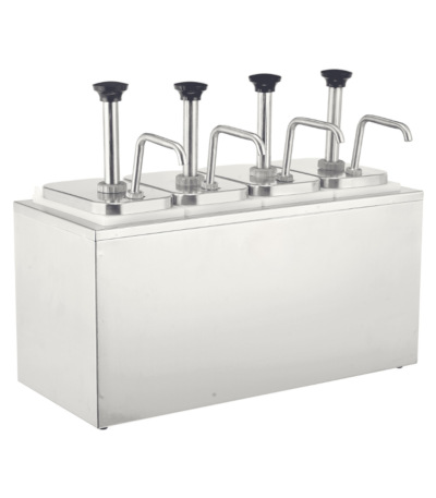 CS Euro Commercial Condiment Sauce Dispenser Stainless Steel 4x2 Litre