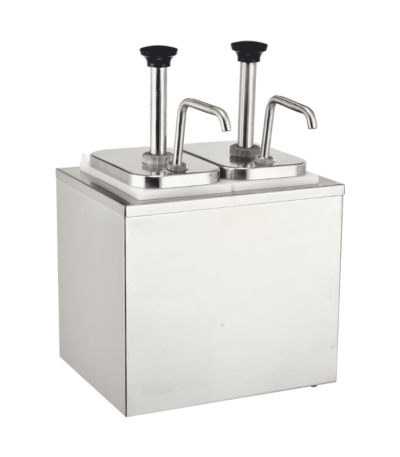 CS Euro Commercial Condiment/Sauce Dispenser 2 pumps Stainless steel