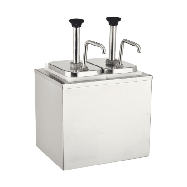 CS Euro Commercial Condiment/Sauce Dispenser 2 pumps Stainless steel