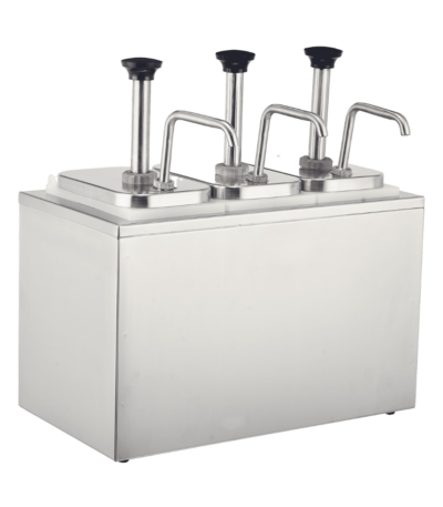 CS Euro Commercial Condiment Sauce Dispenser Stainless Steel 3x3 Litre