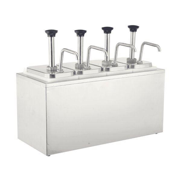 CS Euro Sauce Dispenser 4 x 3L Stainless Steel Condiment Pump NHD331