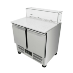 CS Euro 2 Door Saladette Counter Fridge with Chopping Board & Glass Top S900GT