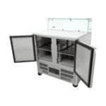 CS Euro 2 Door Saladette Counter Fridge with Chopping Board & Glass Top S900GT