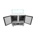 CS Euro 2 Door Saladette Counter Fridge with Chopping Board & Glass Top S900GT