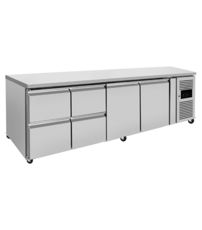 CS Euro Commercial Refrigerated Counter 2 Door 4 Drawers Depth 700mm THP4140TN