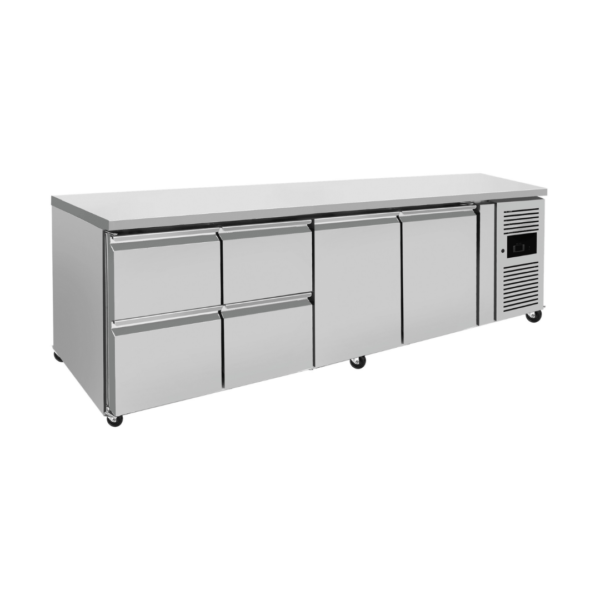 CS Euro Commercial Refrigerated Counter 2 Door 4 Drawers Depth 700mm THP4140TN