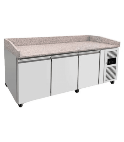 CS Euro 3 Door Pizza Prep Counter 2015mm Granite Top Commercial Fridge THPZ3600TN