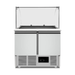 CS Euro Saladette Glass top 900x700x970mm 2 doors THS900CG