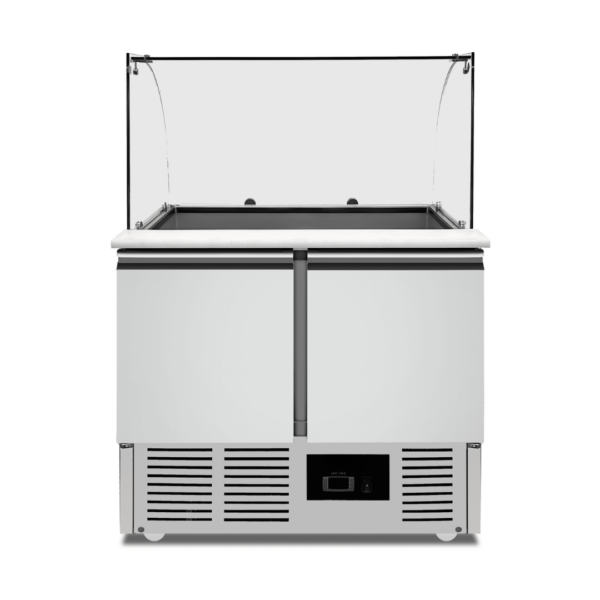 CS Euro Saladette Glass top 900x700x970mm 2 doors THS900CG