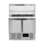 CS Euro 2 Door Saladette Counter Fridge with Chopping Board & Glass Top THS900FVG