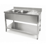 CS Euro Double Bowl Sink 1400mm Left Drainer 700mm Deep THSTR147BL2
