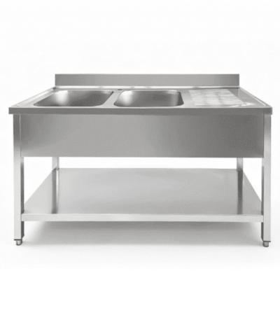 CS Euro Double Bowl Sink 1600mm Left Drainer 700mm Deep THSTR167BL2
