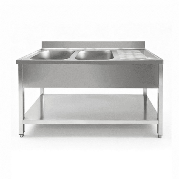 CS Euro Double Bowl Sink 2000mm Left Drainer 700mm Deep THSTR207BL2