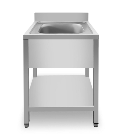 CS Euro Commercial Sink Stainless Steel 1 bowl Bottom Shelf Splashback 600x600x950mm THSTR66BM1