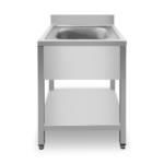 CS Euro Commercial Sink Stainless Steel 1 bowl Bottom Shelf Splashback 700x600x950mm THSTR76BM1