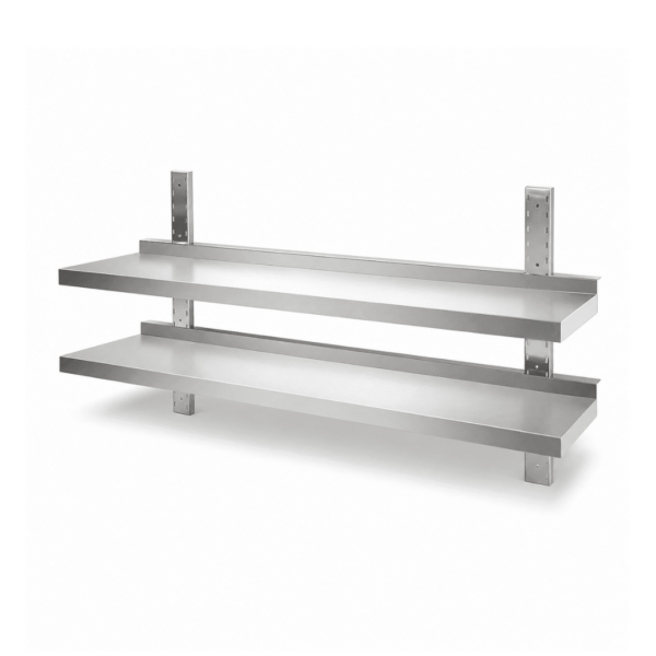 CS Euro Height Adjustable Wall Shelf 2 Levels 1200 x 300mm Stainless Steel THWBS2R123