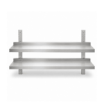 CS Euro Height Adjustable Wall Shelf 2 Levels 1400 x 300mm Stainless Steel THWBS2R143