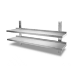 CS Euro Height Adjustable Wall Shelf 2 Levels 1800 x 400mm Stainless Steel THWBS2R184