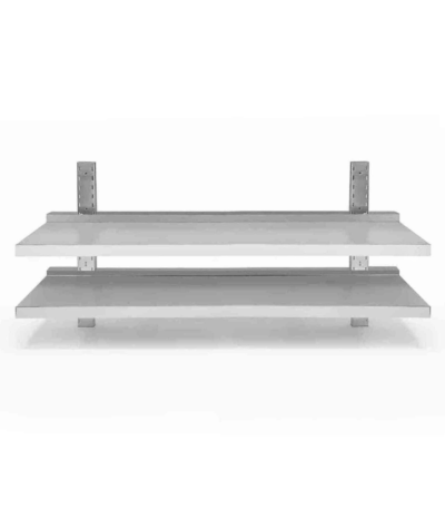 CS Euro Height Adjustable Wall Shelf 2 Levels 2000 x 300mm Stainless Steel THWBS2R203