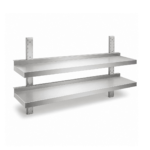 CS Euro Height Adjustable Wall Shelf 2 Levels 800 x 300mm Stainless Steel THWBS2R83
