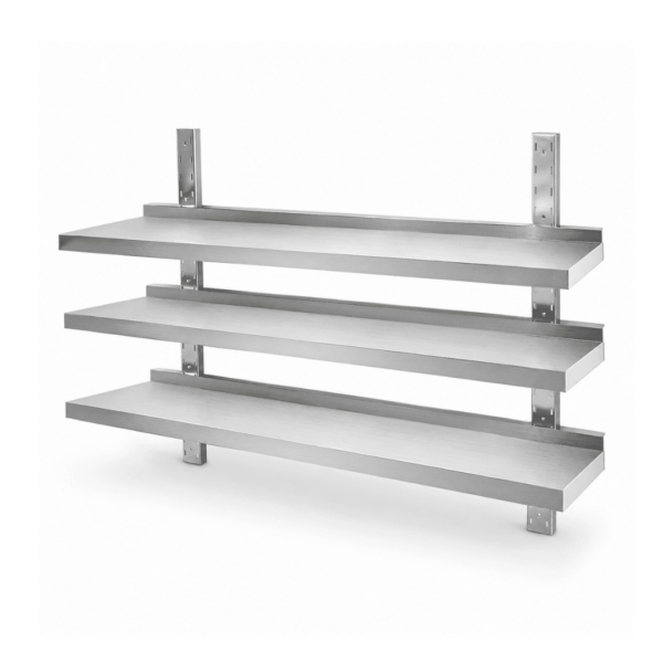 CS Euro Height Adjustable Wall Shelf 3 Levels 1000 x 300mm Stainless Steel THWBS3R103