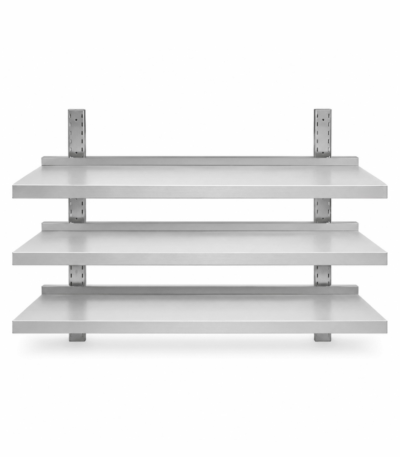 CS Euro Height Adjustable Wall Shelf 3 Tier 2000 x 300 x 1100mm Stainless Steel THWBS3R203
