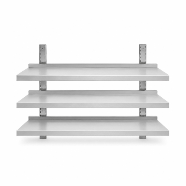 CS Euro Height Adjustable Wall Shelf 3 Tier 2000 x 300 x 1100mm Stainless Steel THWBS3R203