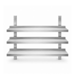 CS Euro Height Adjustable Wall Shelf 3 Levels 800 x 400mm Stainless Steel THWBS3R84