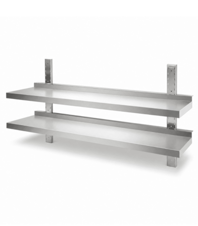 CS Euro Height Adjustable Wall Shelf 2 Levels 1000 x 300mm Stainless Steel WBS2R103
