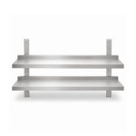 CS Euro Height Adjustable Wall Shelf 2 Levels 1000 x 300mm Stainless Steel WBS2R103