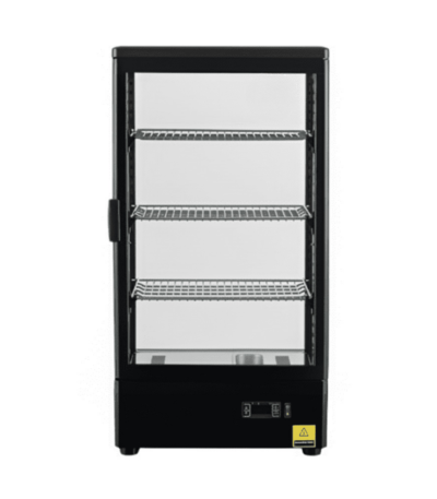 CS Euro Heated Display Cabinet 78L 3 Shelf Black Countertop XCR78L
