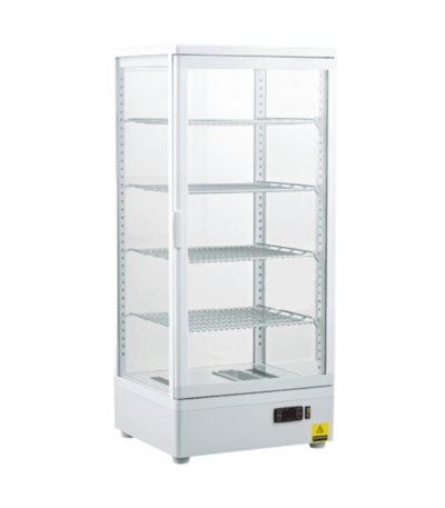 CS Euro Heated Display Cabinet 98L 4 Shelf White Countertop XCR98L