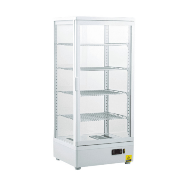 CS Euro Heated Display Cabinet 98L 4 Shelf White Countertop XCR98L