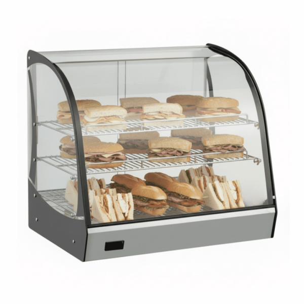 CS Euro Curved Heated Display Warmer 125L 3 Shelf Countertop XCR125L
